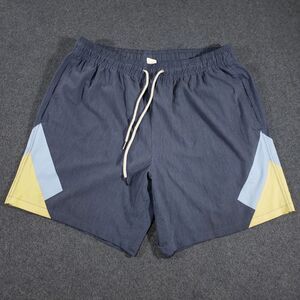 Fair Harbor Swim Trunks Mens XXL / 2XL Blue Yellow Lined Drawstring 7" Inseam